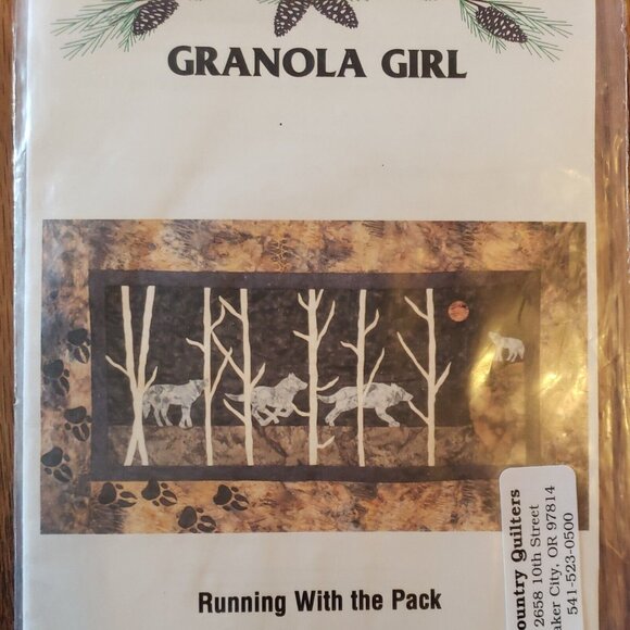 Quilt Pattern Lot of 6 Wolf Bird Nature Tree Applique Granola Girl Jill McCloy - Picture 2 of 12